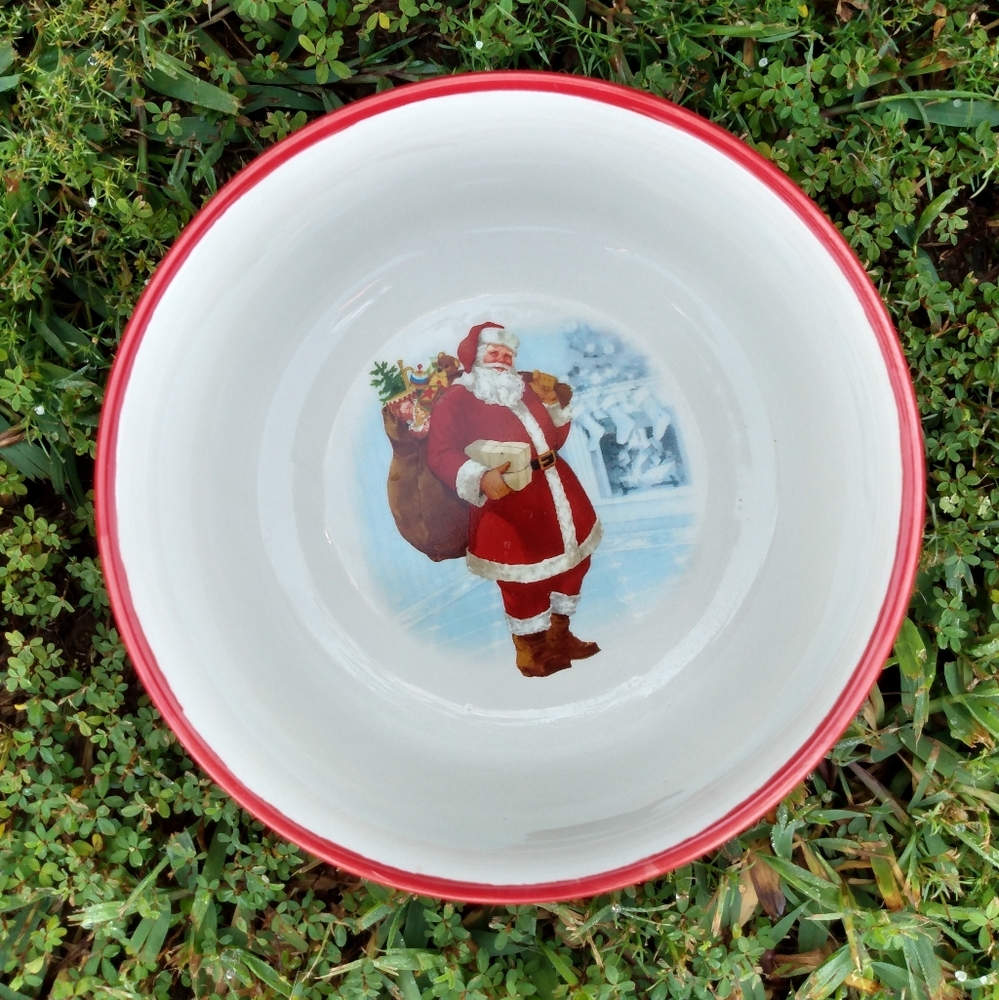 Holiday Time Santa Christmas Bowl